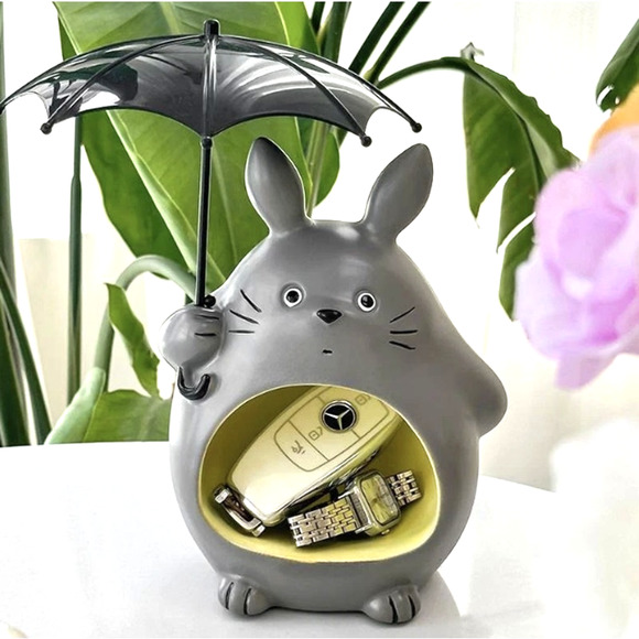 My Neighbor Totoro Other - Miniso Totoro with Umbrella, Key/Jewelry Holder, Decor, Studio Ghibli - NEW